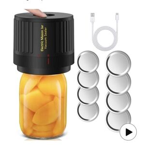 Electric Mason Jar Vacuum Sealer with Lids